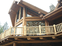 Front of Hand Crafted Log Home