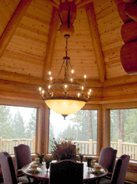 Custom Log Home Dining Room