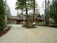 Custom Log Home from a Distance