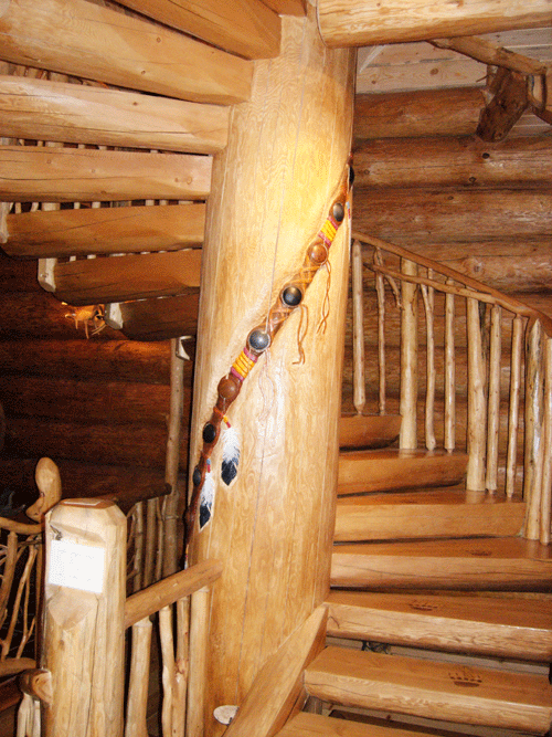 Custom Log Home Staircase